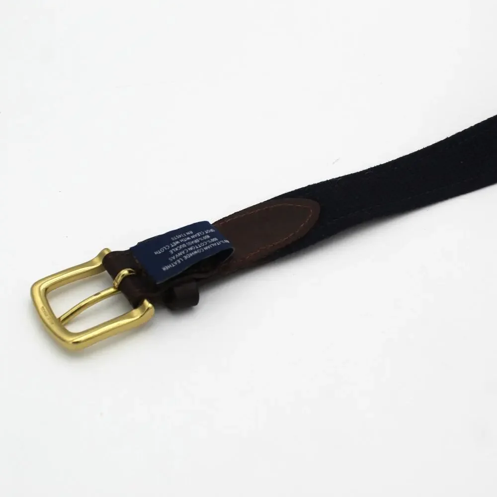 Vineyard Vines Belt Mens 36 Blue Canvas Leather Embroidered Phoenix Bird Preppy